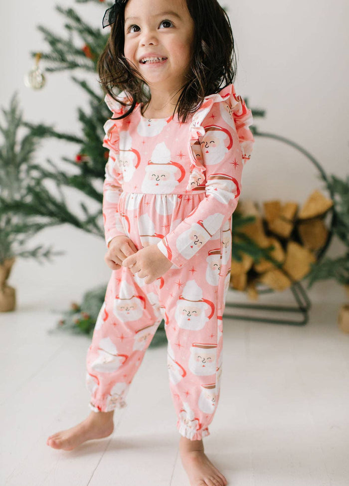 Ollie Jay - Mabel Romper in Santa Cocoa | Baby Christmas Clothing: 2T