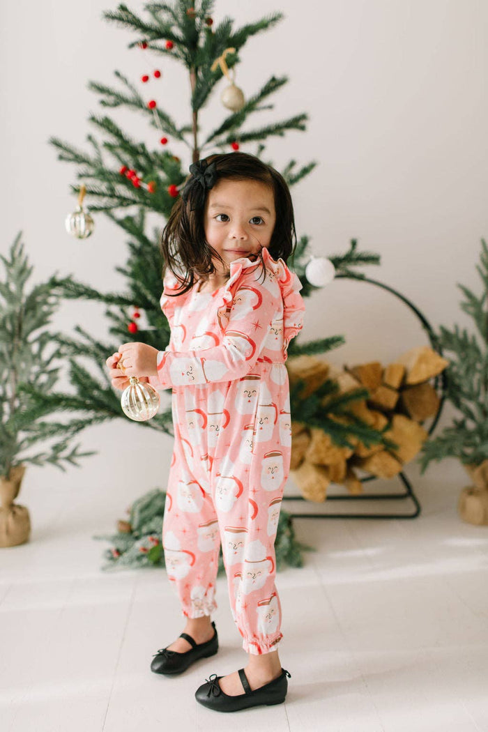 Ollie Jay - Mabel Romper in Santa Cocoa | Baby Christmas Clothing: 2T
