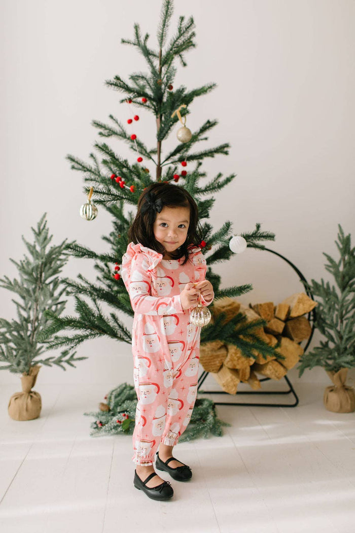 Ollie Jay - Mabel Romper in Santa Cocoa | Baby Christmas Clothing: 2T