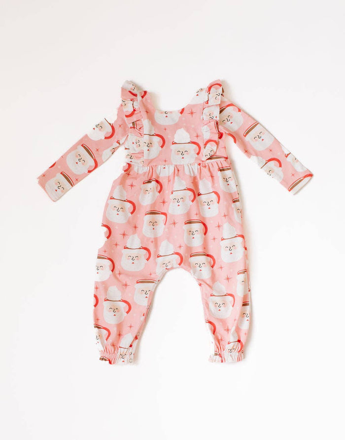 Ollie Jay - Mabel Romper in Santa Cocoa | Baby Christmas Clothing: 3/6m
