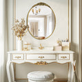 Oval Mirror with Rose Antique Gold Frame 23.6x31.6 Inch