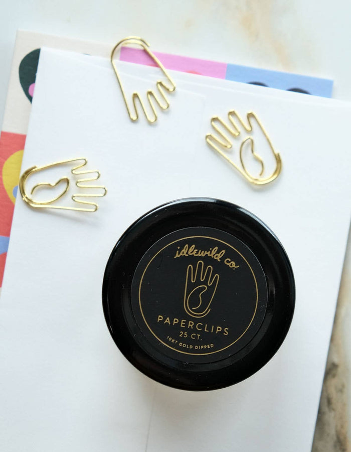 Paper Clips (Jar of 25) | Gold Plated Hand