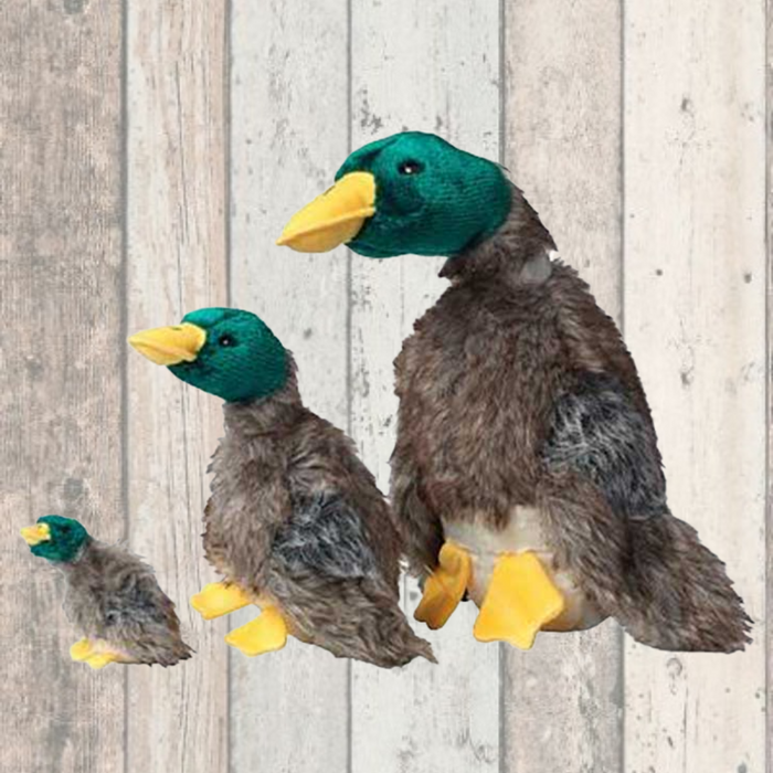 Plush Duck Dog Toy with Fur Tail