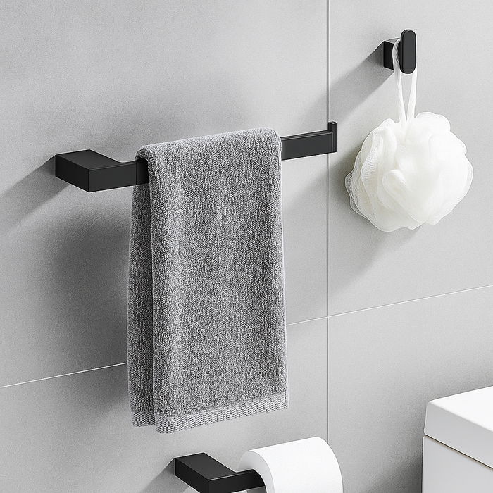 Premium Bathroom Hardware Collection Matte Black (4-Piece)