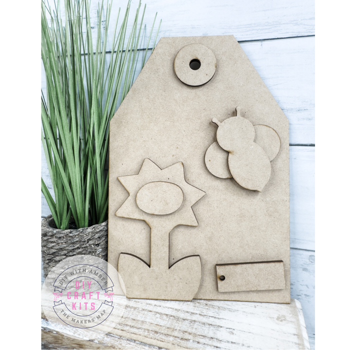Primitive Flower and Bee TAG DIY Kit
