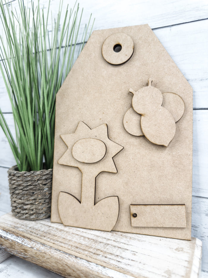 Primitive Flower and Bee TAG DIY Kit