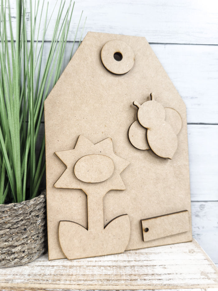 Primitive Flower and Bee TAG DIY Kit