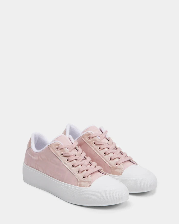 The Rudsak RIMA - 8225001 Blush Pattern women’s platform sneakers feature a light pink design with white rubber soles and toe caps, shown against a plain white background.
