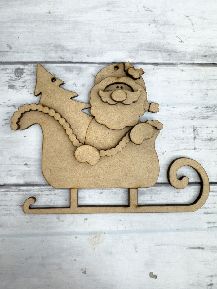 Santa Sleigh Ornament DIY Kit
