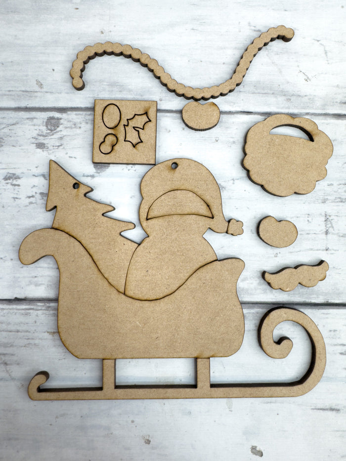 Santa Sleigh Ornament DIY Kit