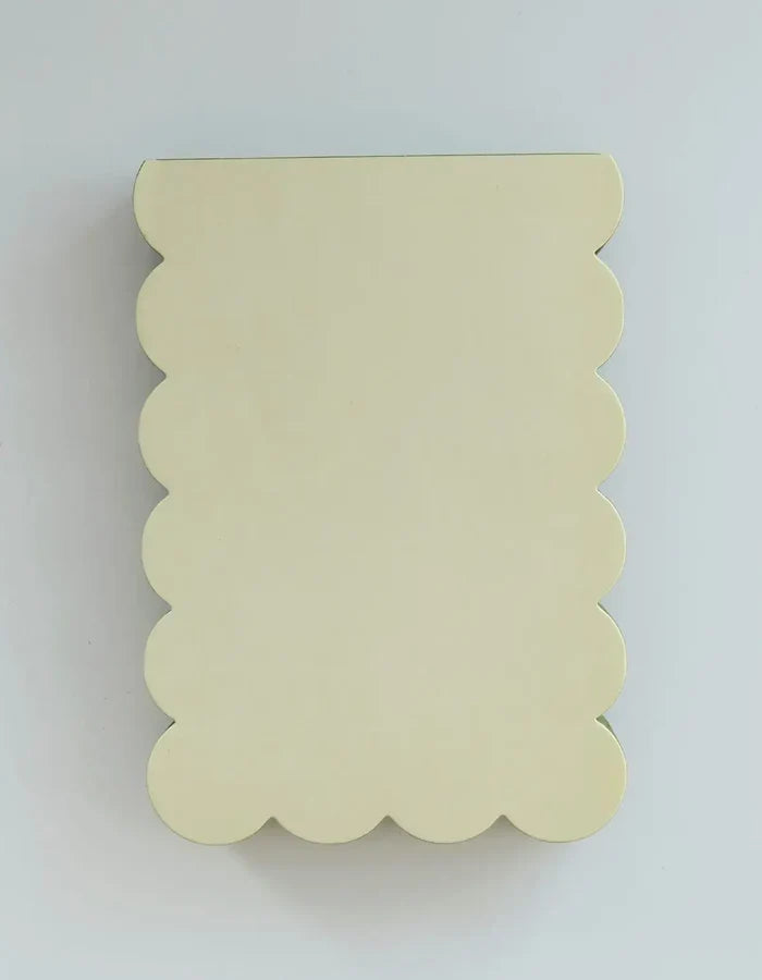 Scalloped Shaped Notepad | Chartreuse + Olive Edge