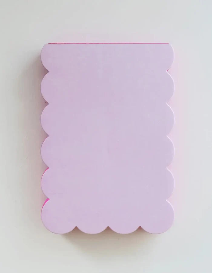 Scalloped Shaped Notepad | Lilac + Hot Pink Edge