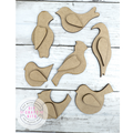 Set of 7 Variety Bird Cut outs DIY Kit