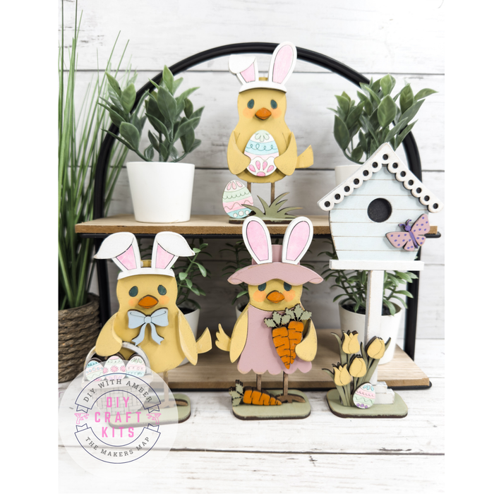 Set of Easter Birdies and Birdhouse DIY Craft Kit