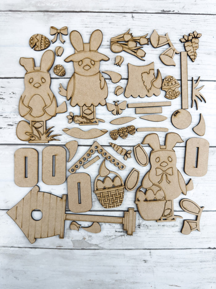 Set of Easter Birdies and Birdhouse DIY Craft Kit