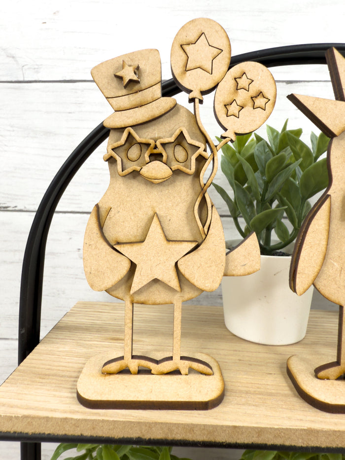 Set of Patriotic Birdies and Birdhouse DIY Craft Kit