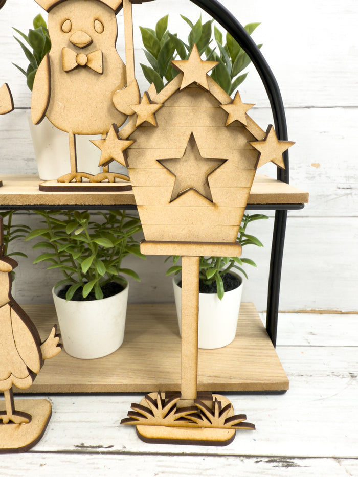 Set of Patriotic Birdies and Birdhouse DIY Craft Kit