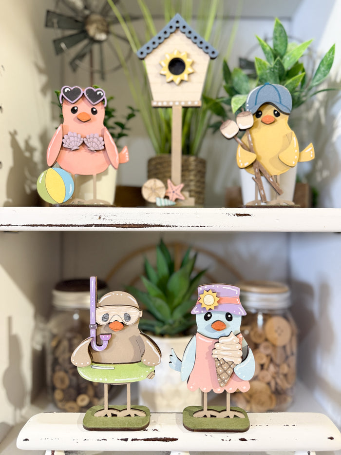 Set of Summer Birdies and Birdhouse DIY Craft Kit