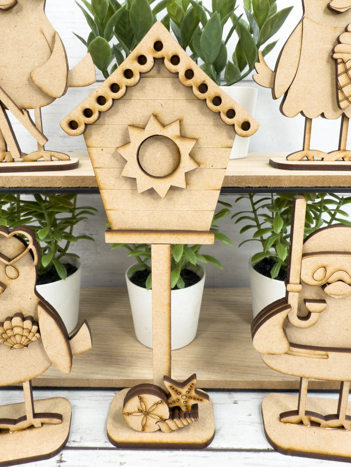 Set of Summer Birdies and Birdhouse DIY Craft Kit