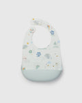 Loulou Lollipop FDA-compliant food-grade silicone baby bib in Mini Mathletes — front view on white background