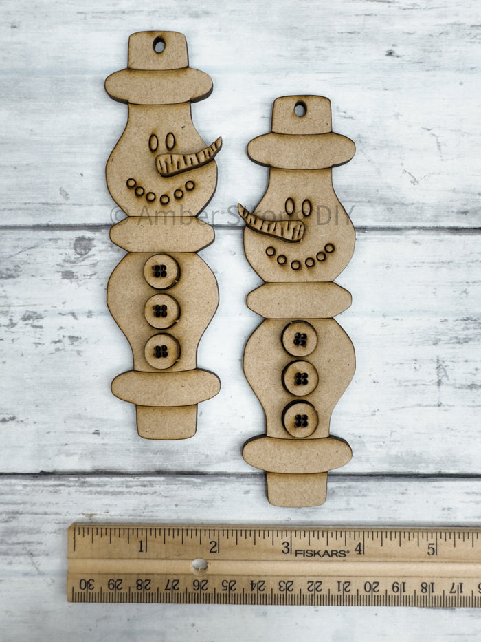 Small Spindle Snowmen Ornaments DIY Kit