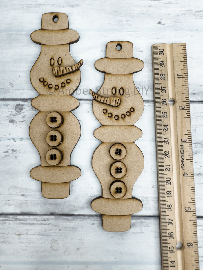 Small Spindle Snowmen Ornaments DIY Kit