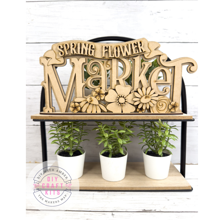 Spring Market Word Shelf Sitter Sign DIY Kit