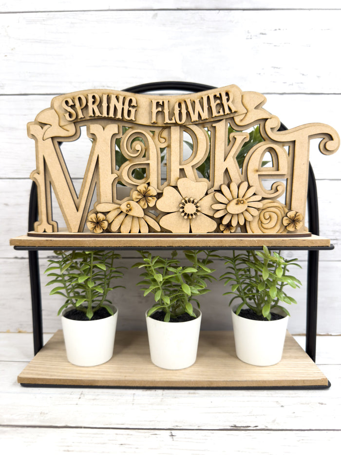 Spring Market Word Shelf Sitter Sign DIY Kit