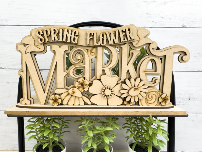 Spring Market Word Shelf Sitter Sign DIY Kit