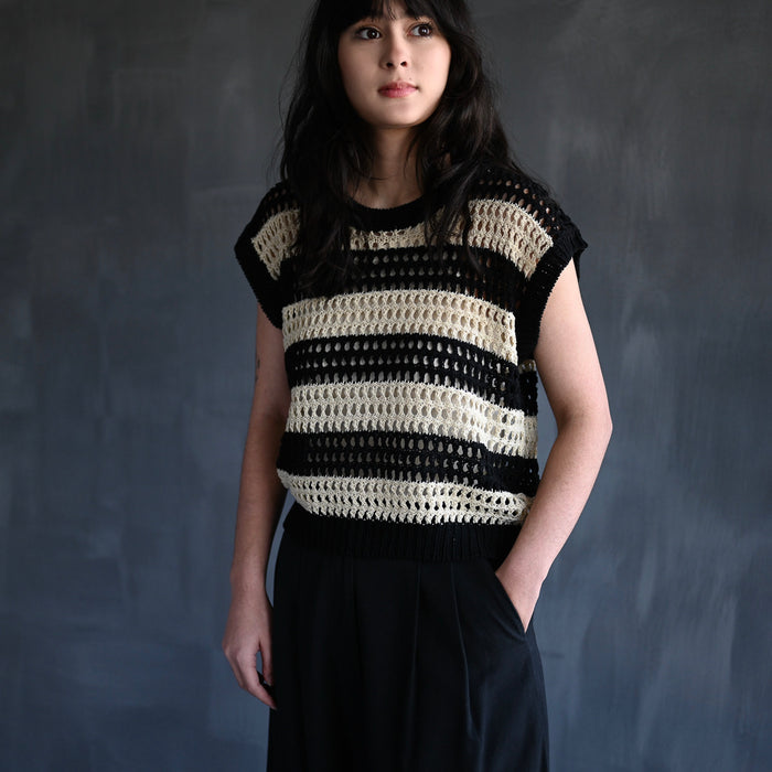 Striped Knit Top | Black Bisque | Small