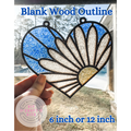 Style 100 Heart with daisy Laser Cut Outline Frame Blank