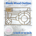 Style 153 Framed Tractor laser Cut Outline Frame Blank