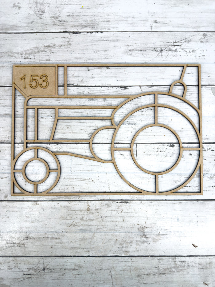 Style 153 Framed Tractor laser Cut Outline Frame Blank