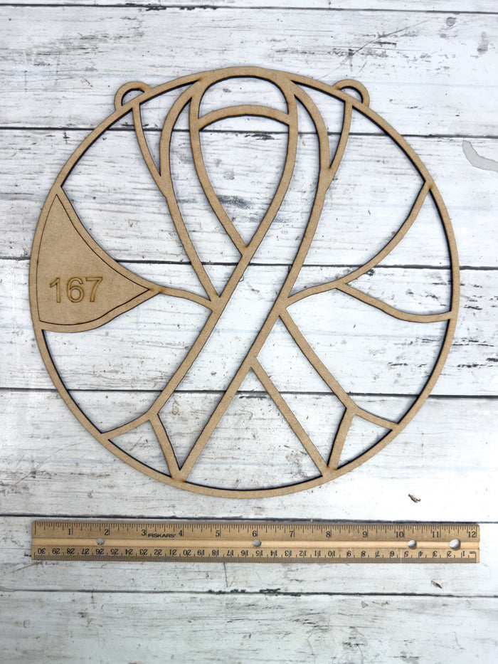 Style 167 Awareness Ribbon laser Cut Outline Frame Blank