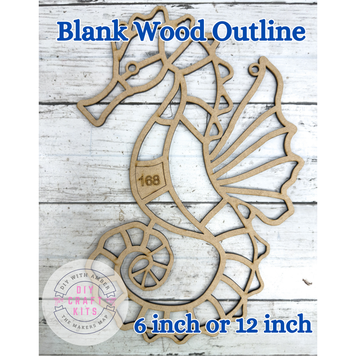 Style 168 Sea horse laser Cut Outline Frame Blank