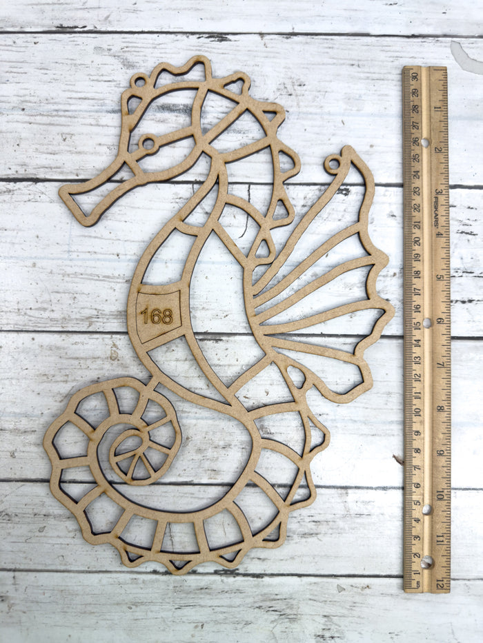 Style 168 Sea horse laser Cut Outline Frame Blank