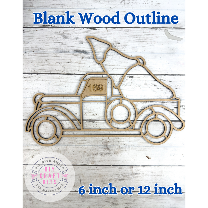 Style 169 Truck with Tree laser Cut Outline Frame Blank