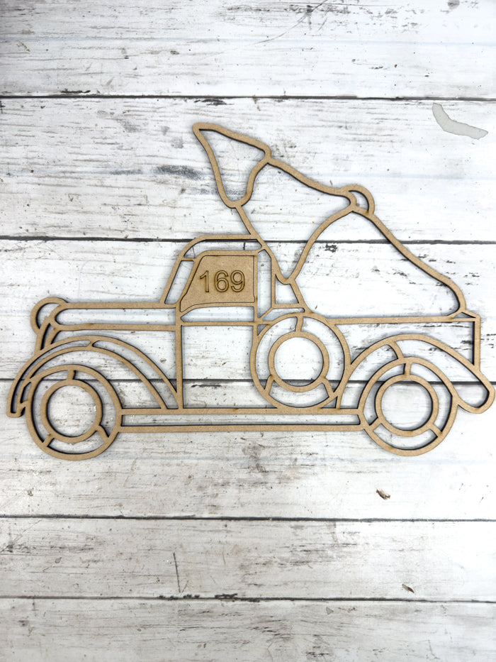 Style 169 Truck with Tree laser Cut Outline Frame Blank