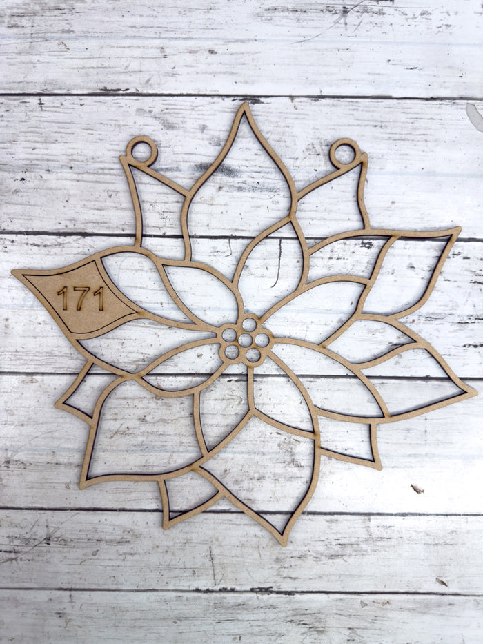 Style 171 Plain Poinsettia laser Cut Outline Frame Blank