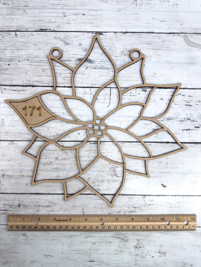 Style 171 Plain Poinsettia laser Cut Outline Frame Blank