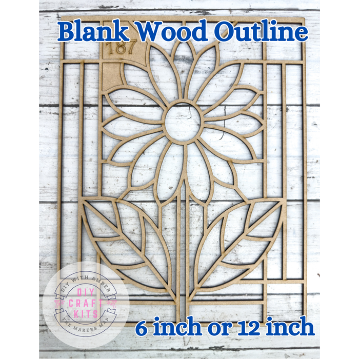 Style 187 Flower Laser Cut Outline Frame Blank