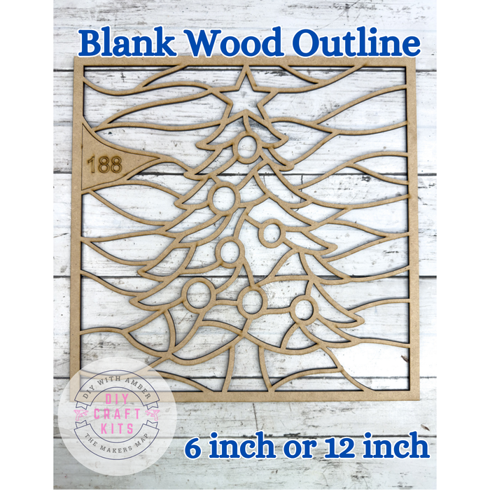 Style 188 Christmas Tree Laser Cut Outline Frame Blank
