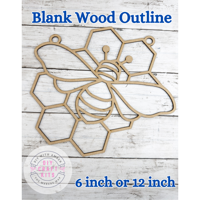 Style 95 Honeycomb Bee Laser Cut Outline Frame Blank