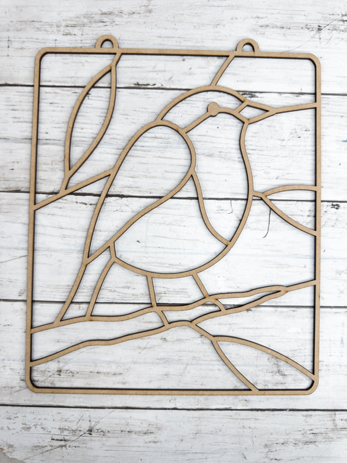Style 96 Frame Chunky Bird Laser Cut Outline Frame Blank