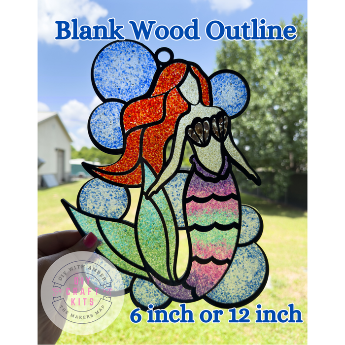 Style 97 Mermaid Laser Cut Outline Frame Blank