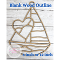 Style 98 Sailboat with Heart Laser Cut Outline Frame Blank