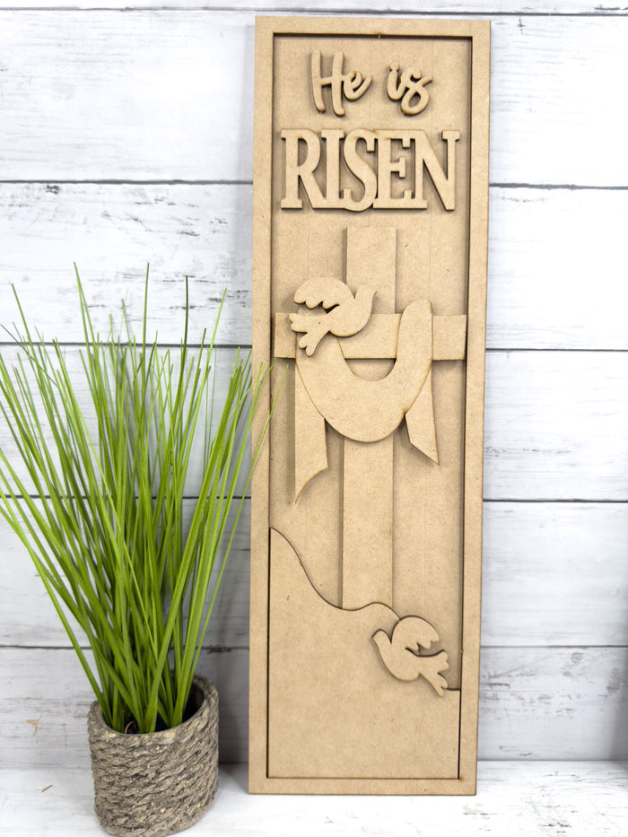 Tall He Is Risen Leaner Sign DIY Kit