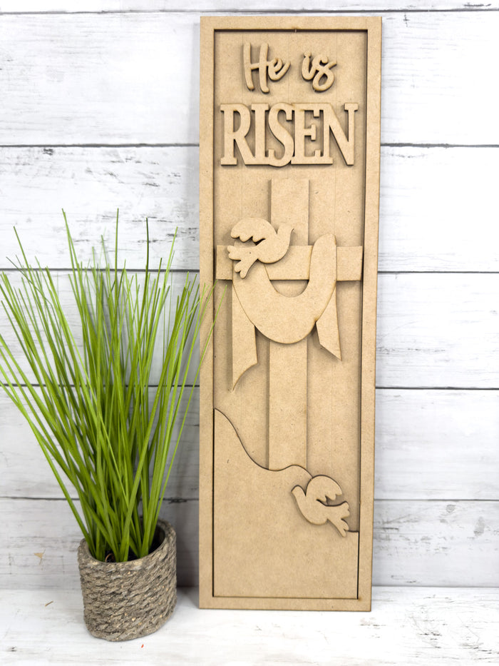 Tall He Is Risen Leaner Sign DIY Kit