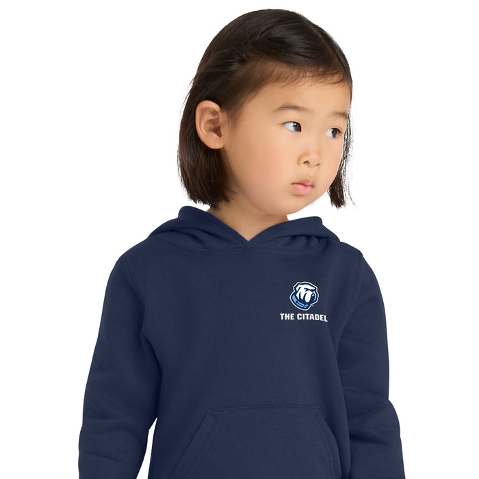 The Citadel Bulldog, Port & Co™ Toddler Core Fleece Pullover Hooded Sweatshirt - Navy