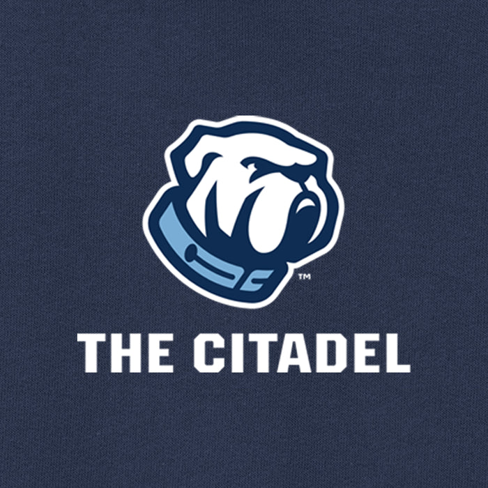 The Citadel Bulldog, Port & Co™ Toddler Core Fleece Pullover Hooded Sweatshirt - Navy
